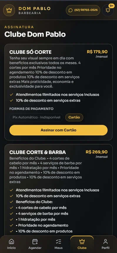App do cliente — Clube de assinaturas